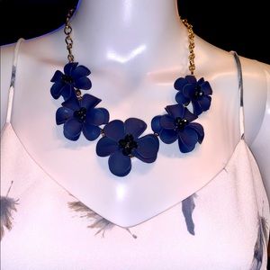 Navy Flower Necklace